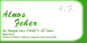 almos feher business card